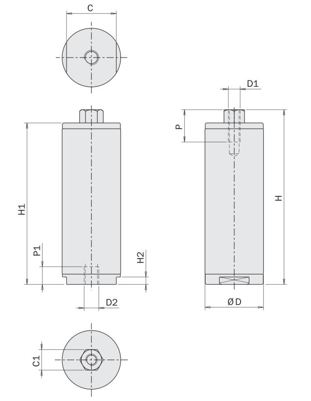 Non-rotative mini-cylinder