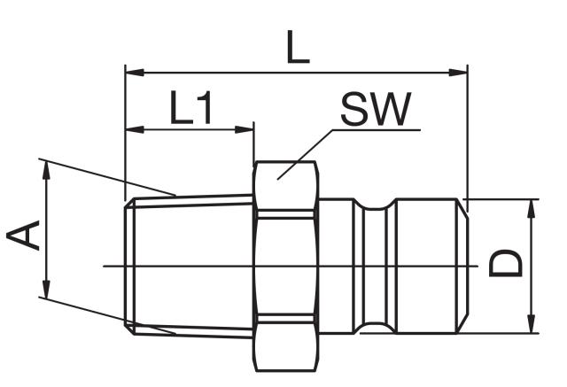 Male Plug - without Sealant 