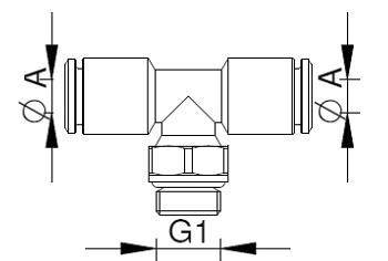 PB - Push In Male Threaded Branch T