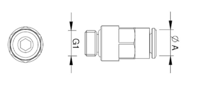 PC - Push In Male Threaded Stud