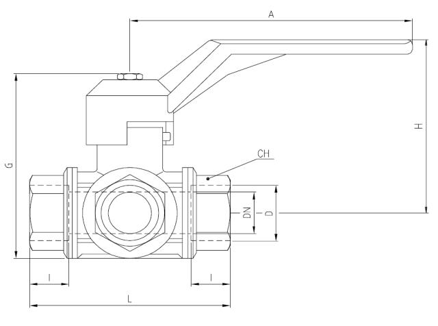 3 Way Ball Valve - Female