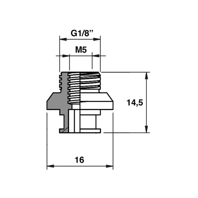 Fitting for ø20-50mm cups