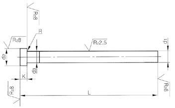 Ejector Pins, DIN 6751, Type AB - Nitrided