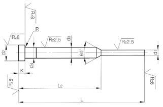 Ejector Pins, DIN 1530, Type CH - Hardened