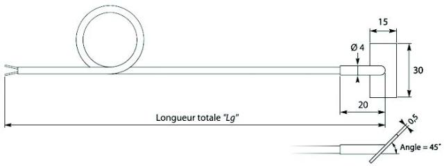 Thermocouple - Leaf Type, 45 dg