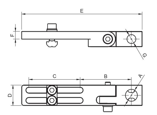 Vacuum Cup Mounting Bracket - Long, Swivel Head